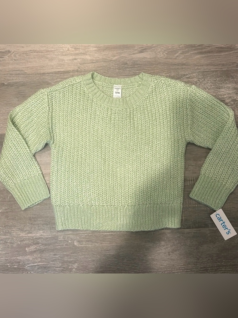 Carter's Light Green Knit Crewneck Sweater